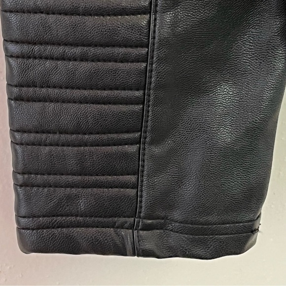 Silvian Heach Black and Blue Wool Blend Faux Leather Cardigan Women’s Medium - Picture 7 of 12